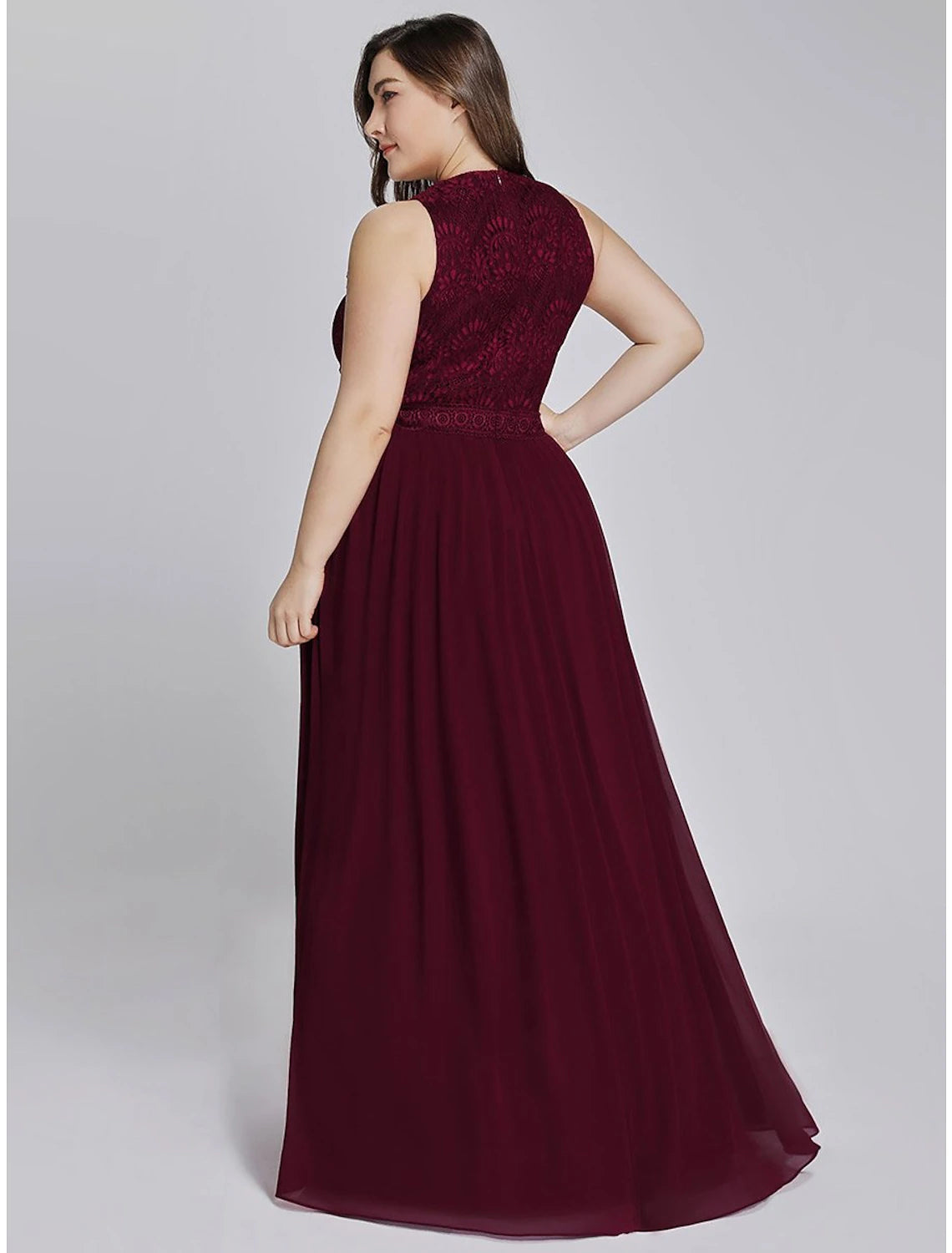 Wholesale  A-Line Prom Dresses Elegant & Luxurious Dress Wedding Guest Prom Floor Length Sleeveless Jewel Neck Chiffon with Crystals